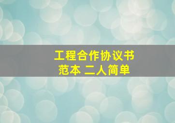 工程合作协议书范本 二人简单